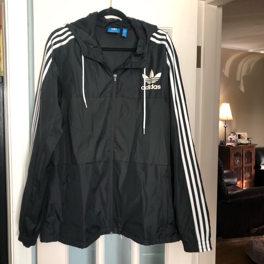 Adidas hooded windbreaker Unisex XL